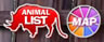 Animal List and Map buttons